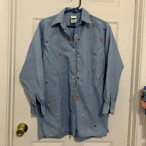 Vintage chambray Warner Bros Tweety shirt size small